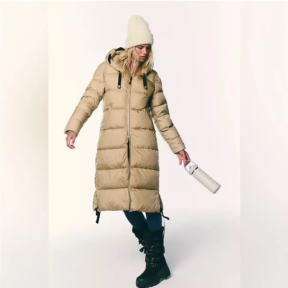Parajumpers Panda Extra Long Down Jacket Puffer Coat Small Charlock Yellow NEW